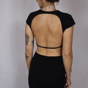 Zara Black Open-Back Mini Dress